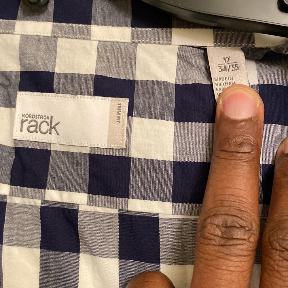 Slim fit nordstrom rack blue and white casual button down - Picture 2 of 3